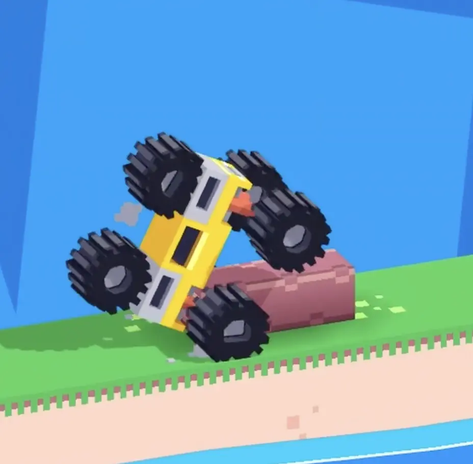 Drive Mad level 131 truck using the obstacle to complete the final recovery rotation